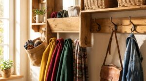 scoprite come trasformare l'ingresso affollato di cappotti in un angolo di stoccaggio sorprendente con una semplice soluzione trovata in un mercatino.